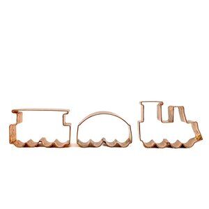 Copper 2.5" Train Shaped Cookie Cutter 3-Piece Set Engine Car Caboose Christmas